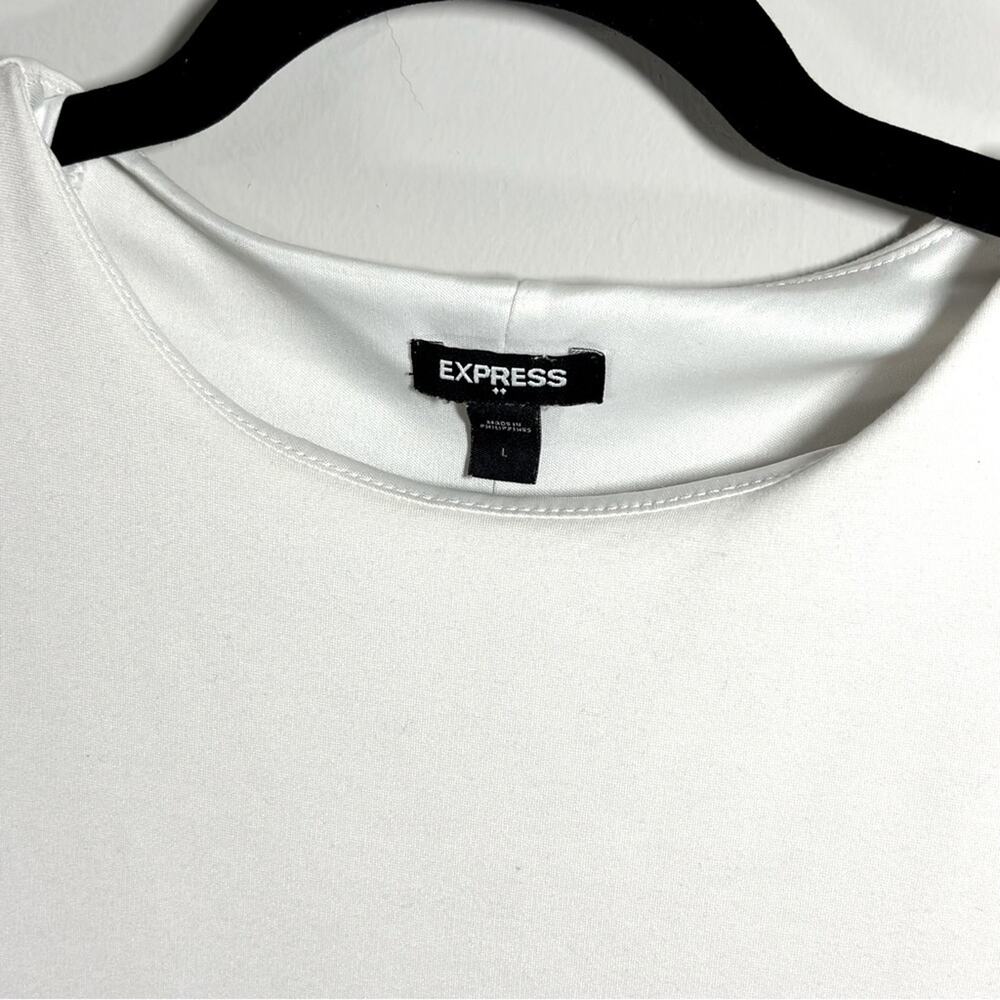 Women’s Express Off-White Elegant Sheath Shift Dress, Thick Lined, Size L - Picture 2 of 5